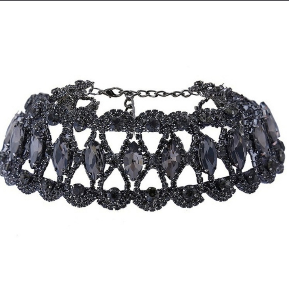 Brand New Bridal  Rhinestone choker necklace - Picture 4 of 8